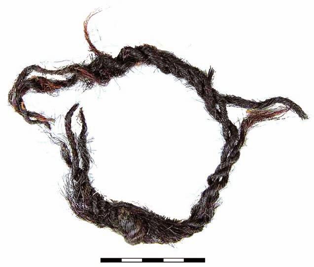 Woolen thread (no. 69) 2nd half of the 13th/beginning of the 14th century. Ryc. 808. Wrocław, pl. Nowy Targ, wykop 2010 2012. Sznurek z włosia (nr 262) XIV w. Fot.