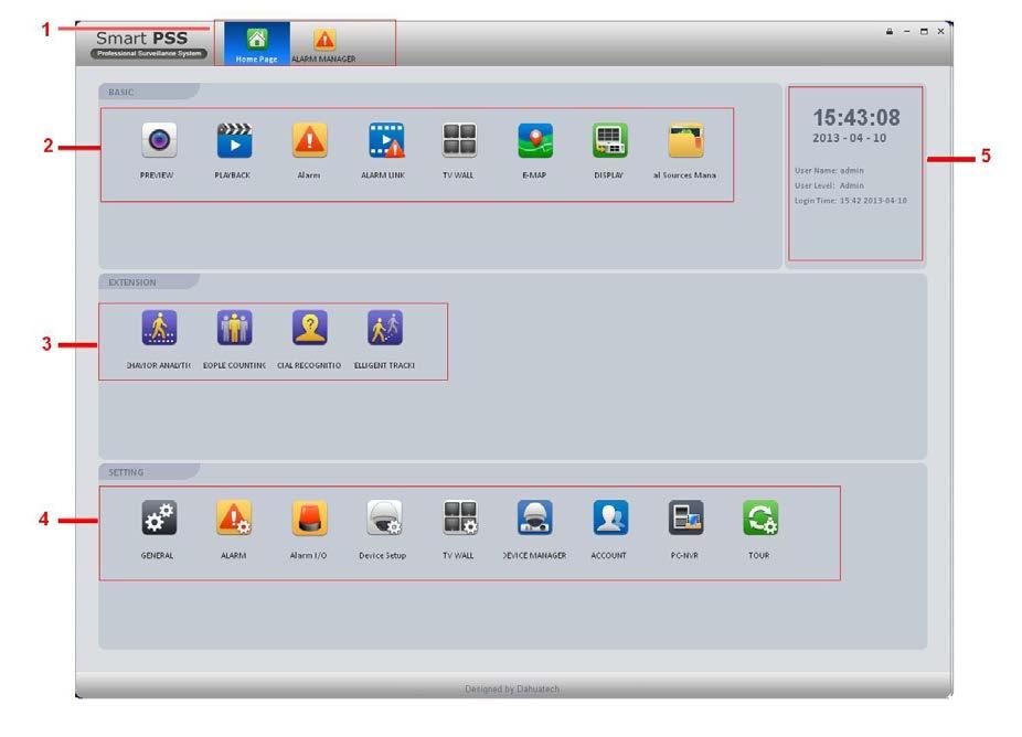 3.2 Główny interfejs Kliknij Login, system zweryfikuje nazwę i hasło użytkownika i przejdzie do głównego interfejsu Zobaczysz rysunek 3-2.