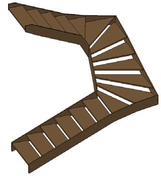Dlatego też stopnie są równomiernie rozłożone wzdłuż linii biegu schodów w celu utworzenia sekwencji pomiędzy dwoma kolejnymi biegami lub ciągłego