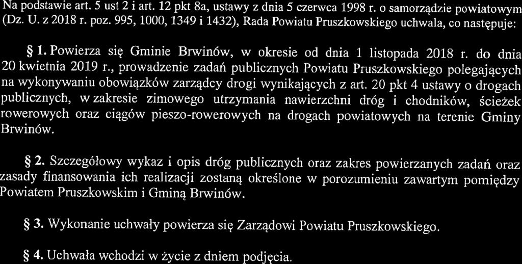 '\ J Uchwała Nr XLVl11/418/2018 Rady Powiatu Pruszkowskiego z dnia 28 sierpnia 2018 r.