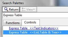 8. Wyświetlanie danych w tabeli Wykonaj poniższe kroki, aby wyświetlić wiele zczytanych wartości na panelu przednim. a. W oknie Front Panel, znajdź wskaźnik Express Table i umieść go na panelu.