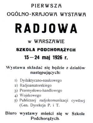 Stanisław Odyniec był inicjatorem zorganizowania I Ogólnokrajowej Wystawy Radiowej w Warszawie (IOWR).