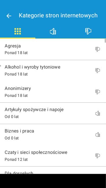 umożliwiający wyświetlanie tylko takiej zawartości, która jest odpowiednia dla ich grupy wiekowej.
