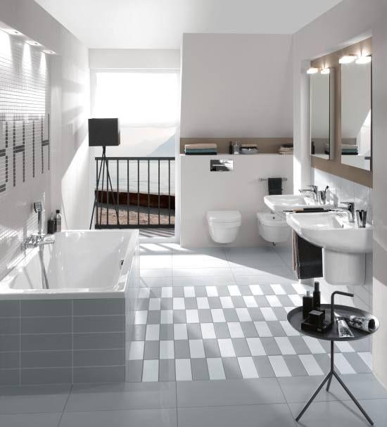 Seria ceramiki łazienkowej Omnia Architectura Design od Villeroy & Boch Charakterystycznym elementem dekoracyjnym tej aranżacji jest