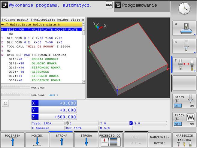 6 Testowanie i odpracowywanie Przebieg programu 6.7 Przebieg programu Zastosowanie W trybie pracy Wykonanie programu, automatycz.