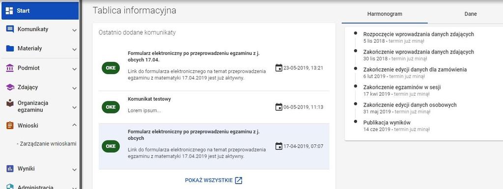 16. Wniosek o przeniesienie danych zdającego Aby uzupełnić i złożyć wniosek o przeniesienie zdającego należy: 1.