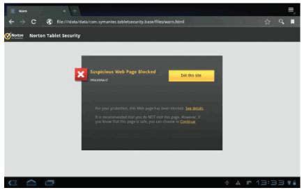 Funkcje Norton Tablet Security Ochrona przed zagrożeniem podczas pobierania plików (Download Threat Protection) Funkcja ta automatycznie skanuje wszystkie pobierane na tablet aplikacje oraz ich