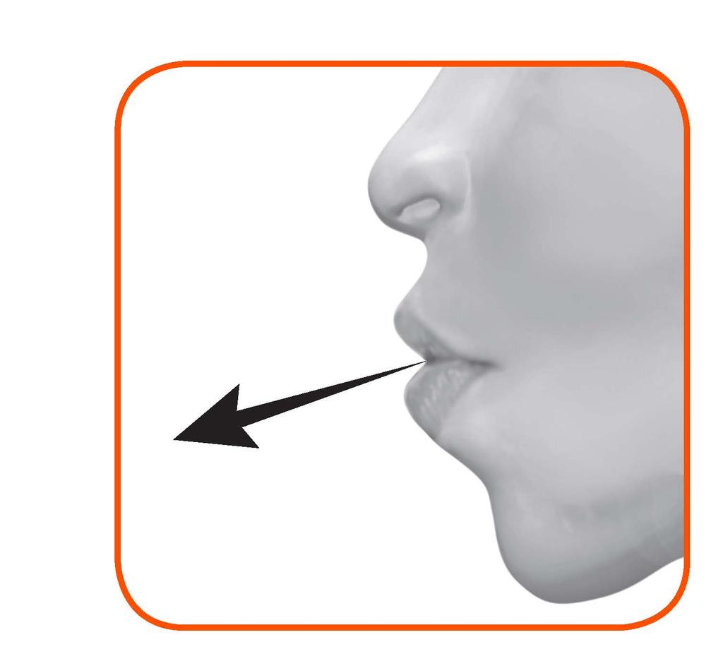 KROK 2: Inhalacja leku Przeczytać całą instrukcję podaną w punktach od 2.1 do 2.7 przed przyjęciem dawki. Nie odchylać do tyłu. 2.1 Trzymać inhalator w pewnej odległości od ust i wykonać pełny wydech.