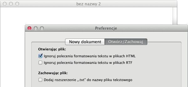 Przed rozpoczęciem należy uruchomić edytor tekstu Tworzenie nowego dokumentu w programie TextEdit (Mac OS X) Domyślnie program TextEdit tworzy dokumenty w formacie tzw. bogatego tekstu (ang.