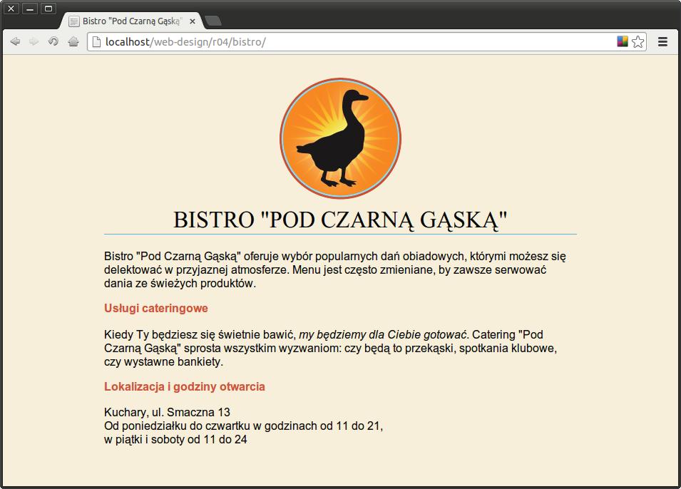 </p> ć, <em> Co się stanie, gdy zapomni się wpisać ukośnik (/) w znaczniku zamykającym element </em>?
