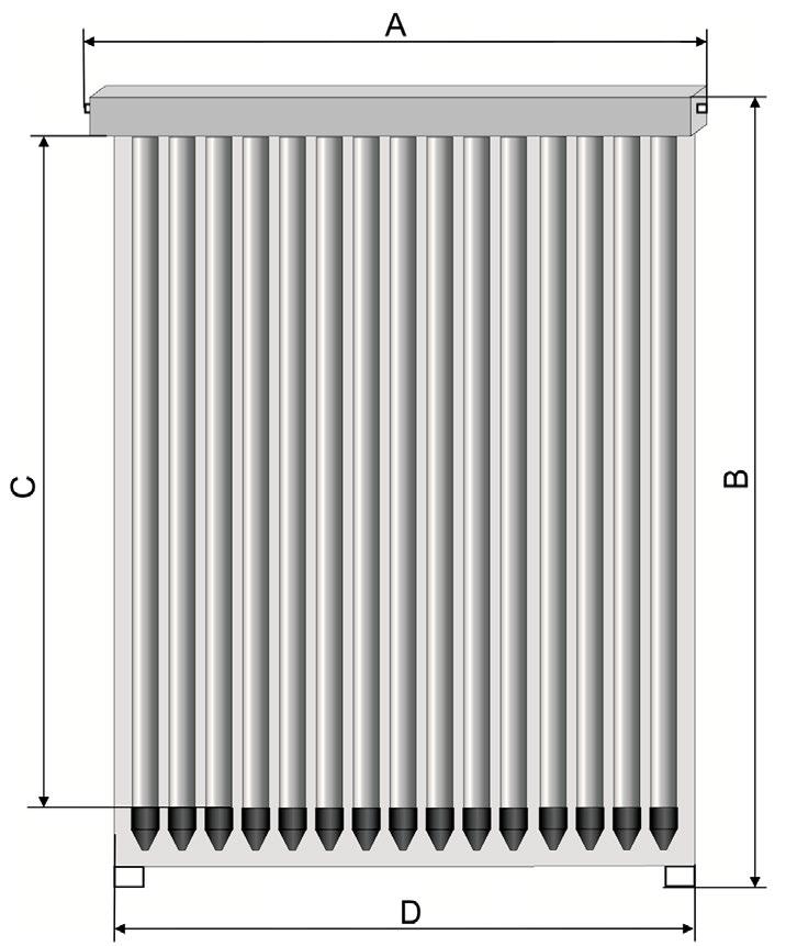 2.3. DANE TECHNICZNE KOLEKTORA HEVELIUS SCM Parametr Jednostka Wartość Hevelius SCM-12 Hevelius SCM-15 Hevelius SCM-20 Ilość rur Szt.