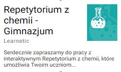 Repetytorium z chemii - klasy VII/VIII/gimnazjum Zapraszamy do wypróbowania interaktywnego, najwyższej jakości elektronicznego Repetytorium, które zostało zaprojektowane jako e-podręcznik zawierający