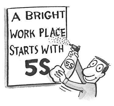 5S to metodologia zorganizowania stanowiska pracy w sposób, który promuje efektywny przepływ materiałów, płynność pracy,