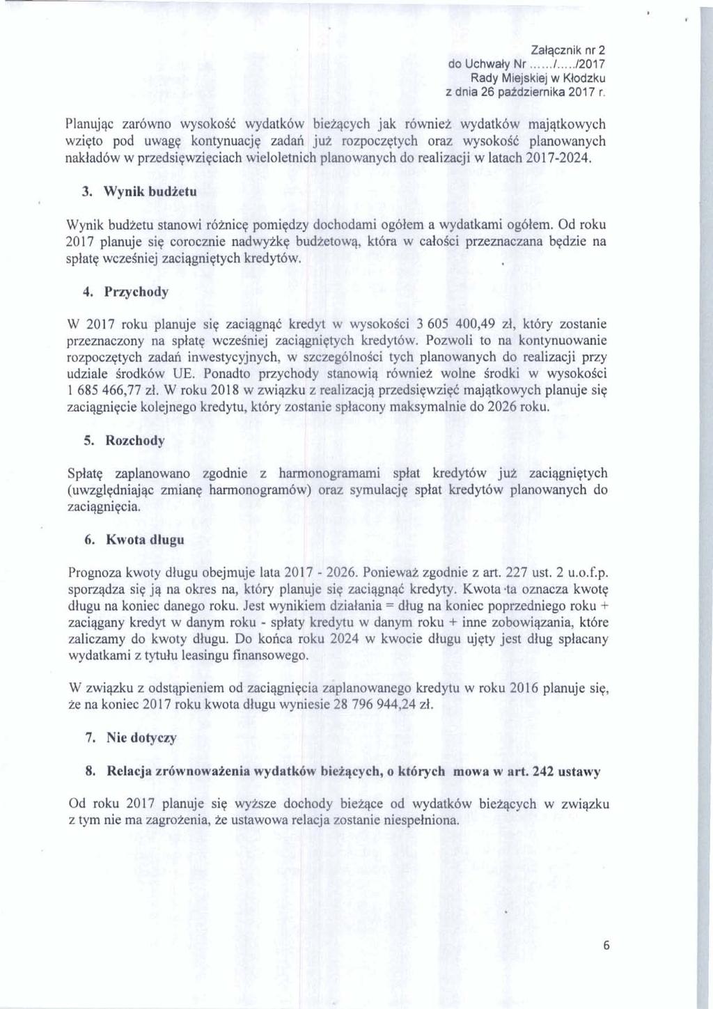 Wqcznik nr 2 a~chwaly Mr..,... I.....I217,. Rady Mkjskiej w Klodzku mia 26 ps8grkrnika 217 r.