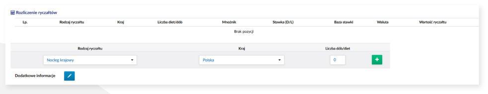 Na końcu znajduje się sekcja Załączniki, gdzie możesz dołączyć skany lub zdjęcia dokumentów potrzebnych do rozliczenia.