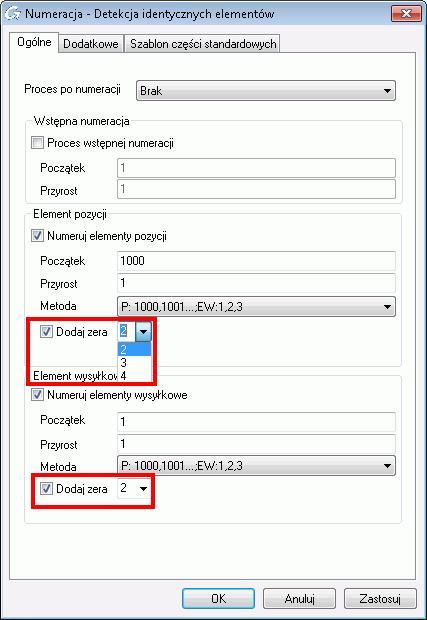 Numeracja Advance Steel 2014 wprowadza nowe opcje