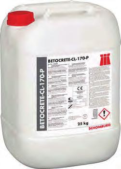 2 04220 szary 25 kg 42 BETOCRETE-CL-170-P Krystaliczna domieszka uszczelniająca o działaniu plastyfikującym Ciekła domieszka uszczelniająca. Nie powoduje zbrylania się mieszanki.