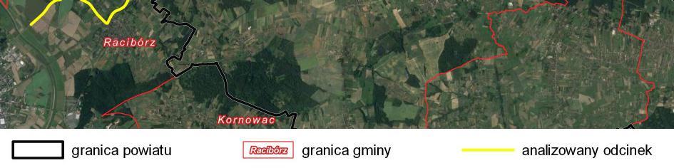 miejscowości Przerycie na skrzyżowaniu z droga