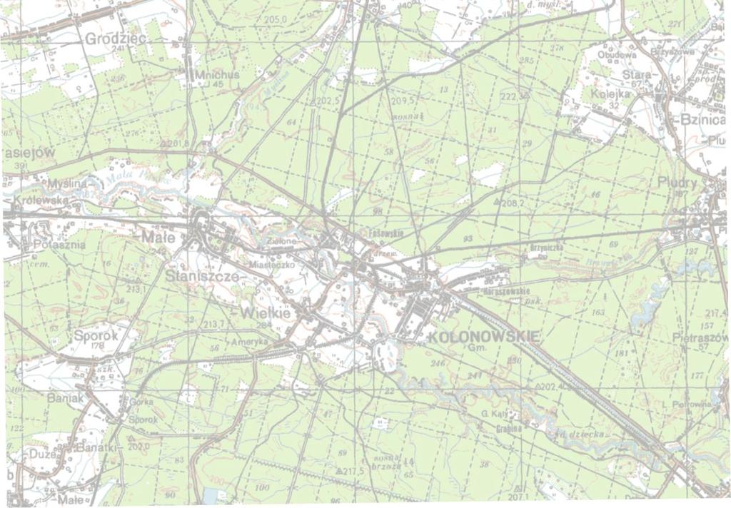 Rys. 4 Wizualizacja założeń do projektu poziomej osnowy szczegółowej 3 klasy Założenia do projektu w sposób ilościowy z podziałem na obręby przedstawiono w postaci poniższej tabeli.