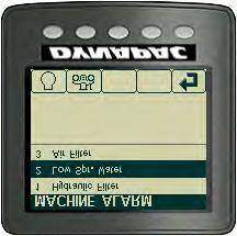 Opis maszyny ALARM MASZYNY ("MACHINE ALARM") Zarejestrowane alarmy maszyny. Alarmy te pochodzą z innych układów maszyny.