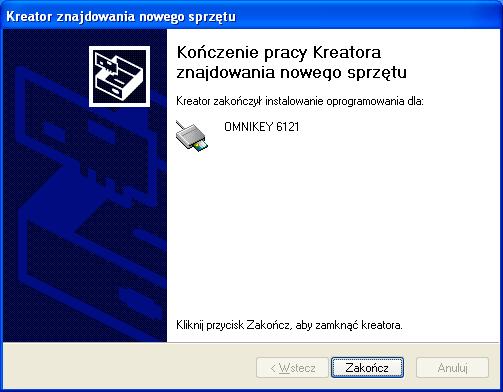 System operacyjny poinformuje o znalezieniu nowego sprzętu, oraz pojawi się okienko