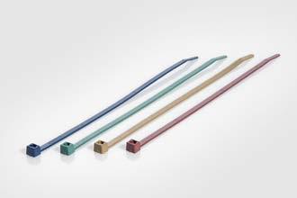 Opaski kablowe do przemysłu spożywczego, Seria S Opaski zawierają cząsteczki metalu i są dostępne w różnych rozmiarach Dostępne wersje magnetycznie i za pomocą Odporne na korozję - opaski serii T z
