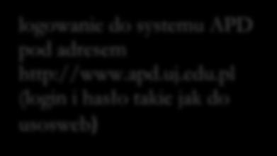 do 17 logowanie do systemu APD pod adresem http://www.apd.uj.edu.