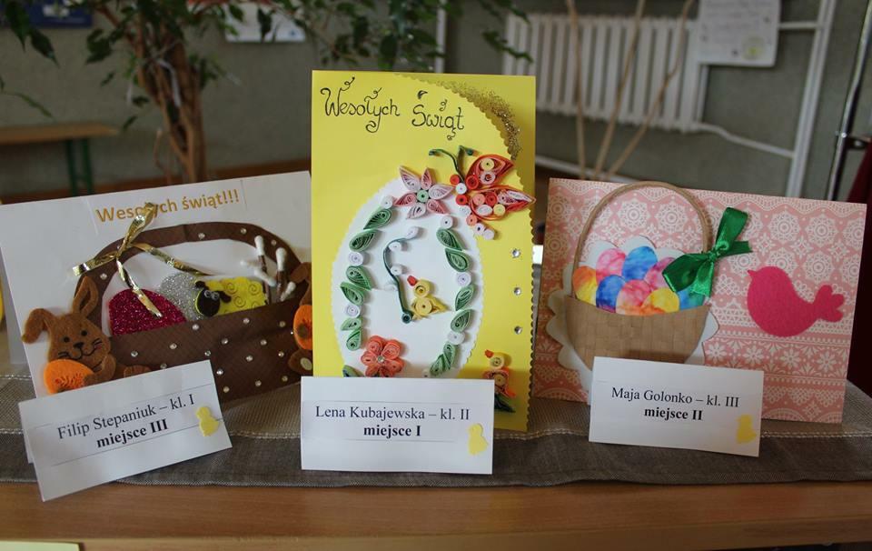 wiekowych Oddział przedszkolny: I miejsce - Miłosz Nikitiuk; II miejsce - Oliwier Jaroszewicz; III miejsce - Eliasz Mirończuk; wyróżnienie Zuzanna Kubaj Klasy I III: I miejsce - Lena Kubajewska; II