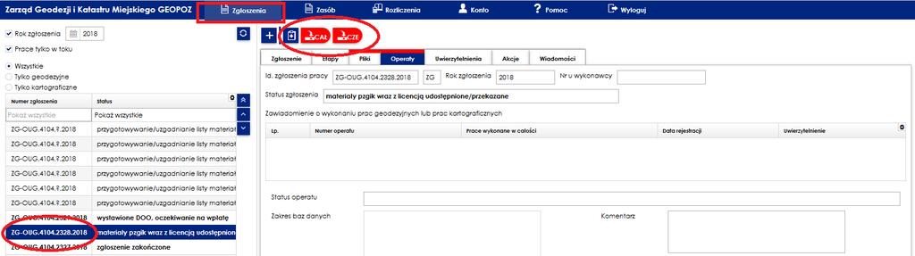 5. Do weryfikacji należy przedłożyć: Zawiadomienie o wykonaniu zgłoszonych prac geodezyjnych/kartograficznych Operat techniczny przygotowany zgodnie z pkt 2 Kopie materiałów zasobu pozyskanych do