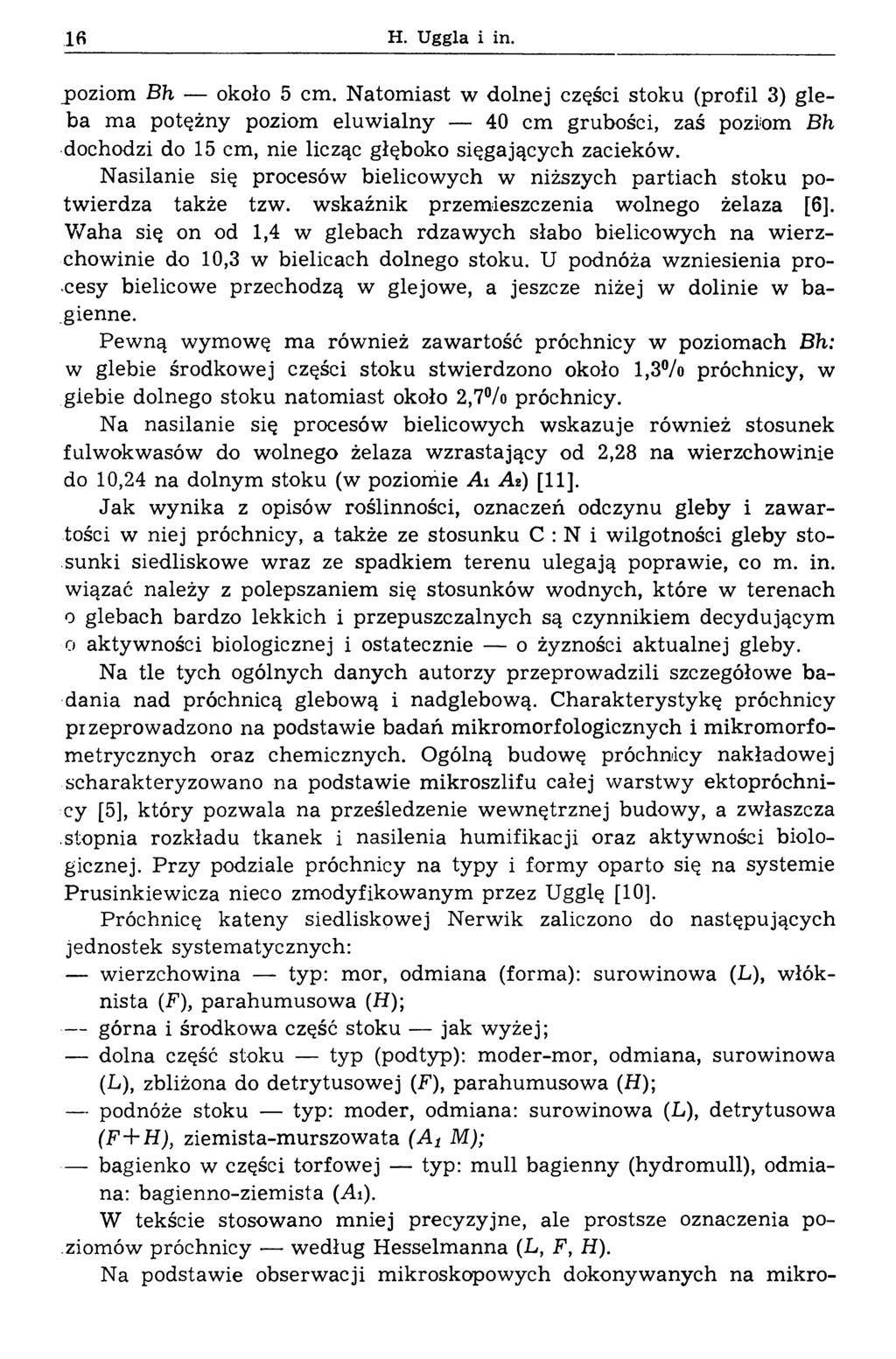 16 H. Uggla i in. poziom Bh około 5 cm.