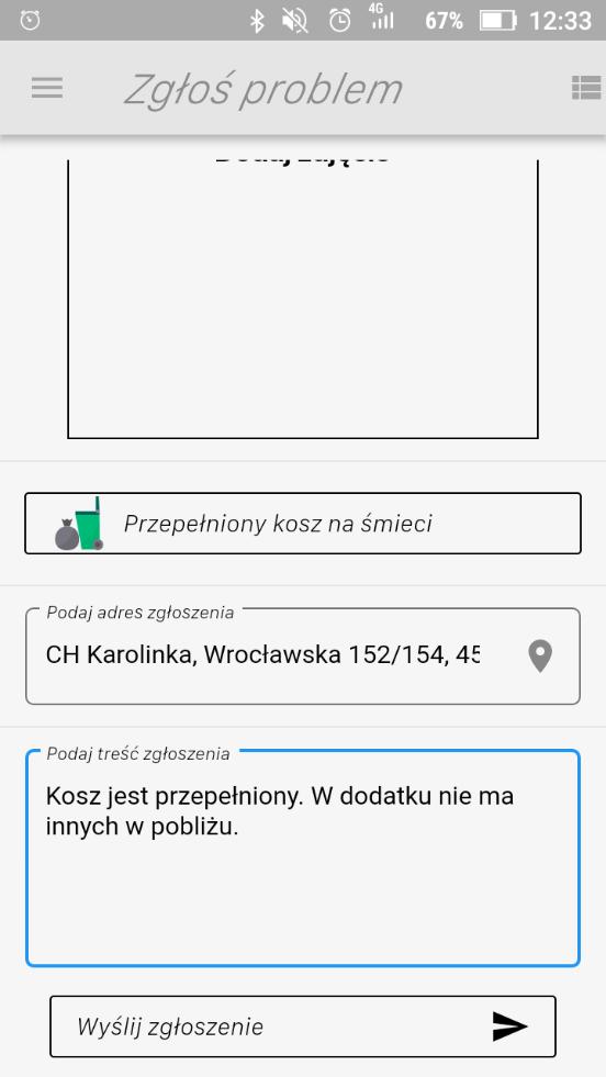 4.4 Wysyłka zgłoszenia Ostatnim krokiem przed wysyłką jest opisanie