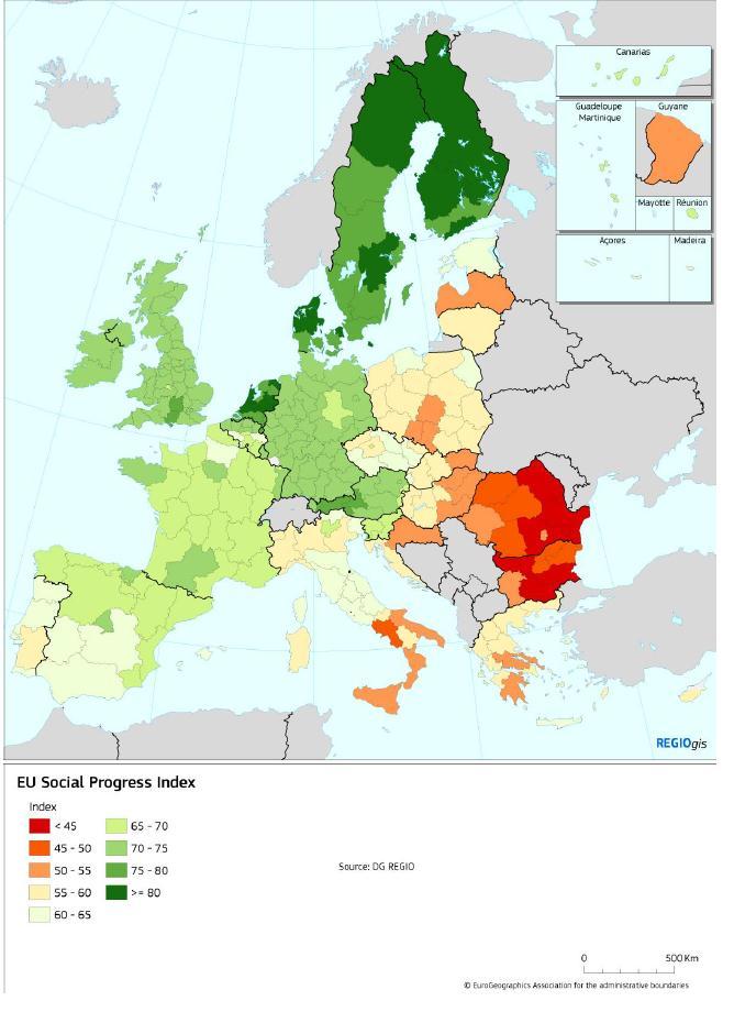 JAKOŚĆ ŻYCIA JAKO WYZWANIE Europejski Indeks Rozwoju Społecznego, opracowany na potrzeby prac Komisji Europejskiej, plasuje województwo śląskie na 250 pozycji (ostatnie wśród regionów Polski) spośród