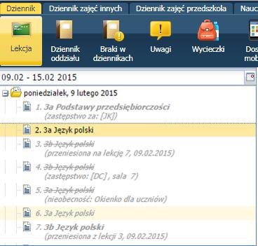 Dokumentowanie bieżącej lekcji 43 2.