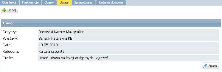 48 Materiały dla uczestnika instruktażu Zaznacz ucznia/ uczniów, którego dotyczy uwaga i kliknij przycisk do obszaru Lista