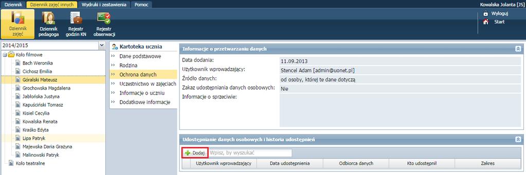 Prowadzenie dziennika zajęć innych 57 Temat 2.