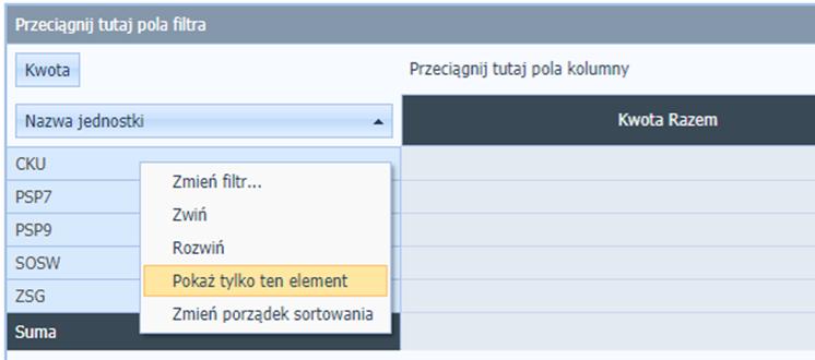 Ćwiczenia z analizy danych w module ad hoc 9 Plik umożliwia nam otwieranie plików, ich zapis oraz export do Exela.