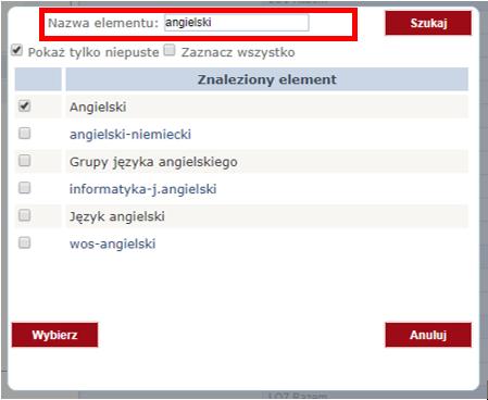 Ćwiczenia z analizy danych w module ad hoc 15 W następnym kroku dodajemy kolejne miary do tabeli: Liczba uczniów, Liczba godzin tygodniowo. Zmieńmy teraz Raport na dzień na inną datę i odświeżmy.