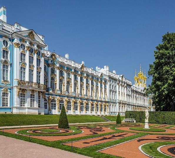2020 VI DZIEŃ Carskie Sioło zespół pałacowo parkowy, zwiedzanie Pałacu Katarzyny Wielkiej z Bursztynową Komnatą,