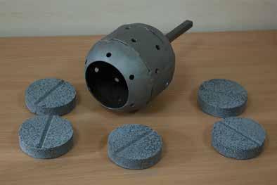 1.1. Small degassing / refining plunger С-1 Applying for degassing, refining (cleaning) and modifying melt of non-ferrous alloys (aluminium, copper, zinc and lead based alloys) by powder or tablet