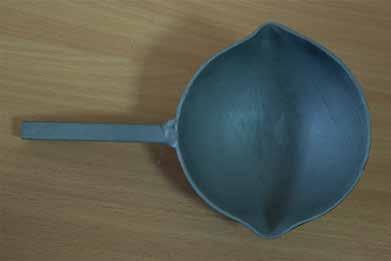 3. POURING LADLES C. Foundry tools Foundry tool for pouring liquid metals and alloys. Tool is made from steel by stamping with one or two spouts (for right or left hand).
