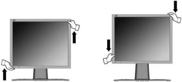Podnoszenie i opuszczanie ekranu Wyświetlacz monitora (ekran) można w łatwy sposób podnosić i opuszczać.