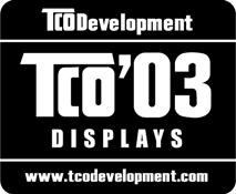 TCO informacja Congratulations! The display you have just purchased carries the TCO 03 Displays label.