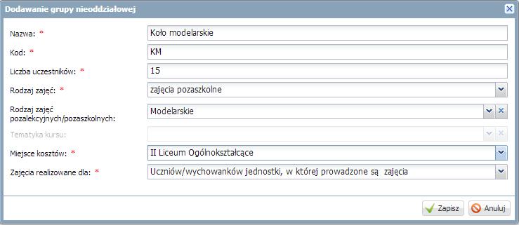 30 Materiały dla uczestnika instruktażu Kliknij przycisk Zapisz. 3.