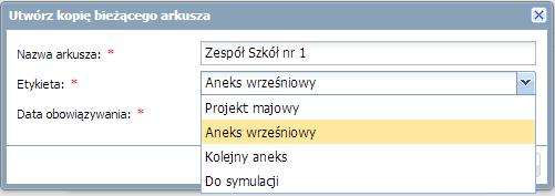 Opracowanie arkusza