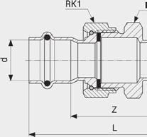 DWUZŁĄCZKI Sanpress Inox LF- dwuzłączka nr wzoru 2360LF Nr kat.