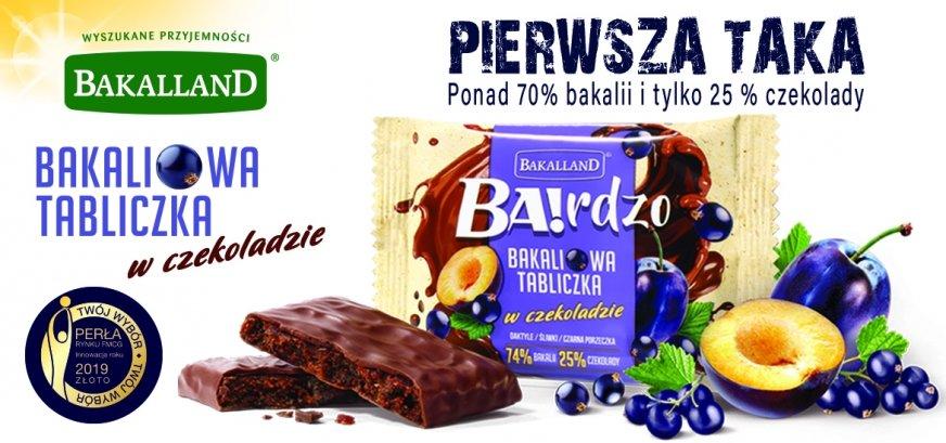 Nowa półka Bakalland debiutuje BA!rdzo Bakaliowa Tabliczka data aktualizacji: 2019.07.01 Marka Bakalland lider rynku bakalii i batonów zbożowych-wprowadza innowacyjną przekąskę BA!