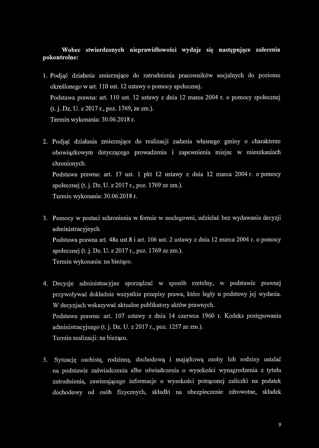 04 r. o pomocy społecznej (t. j. Dz. U. z 20