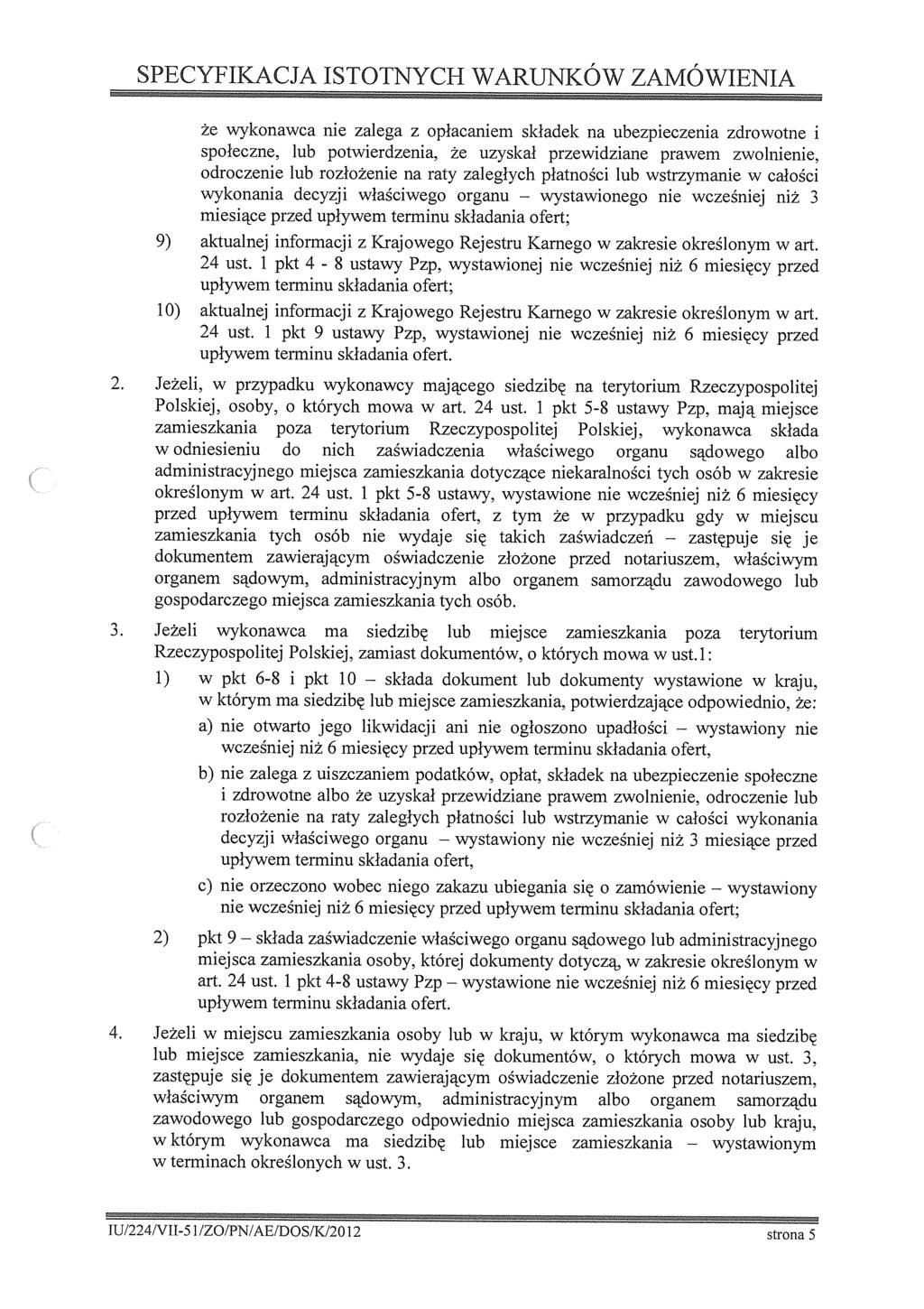wystawny wystawne SPECYFIKACJA ISTOTNYCH WARUNKÓW ZAMÓWIENIA 2. 3. 4.