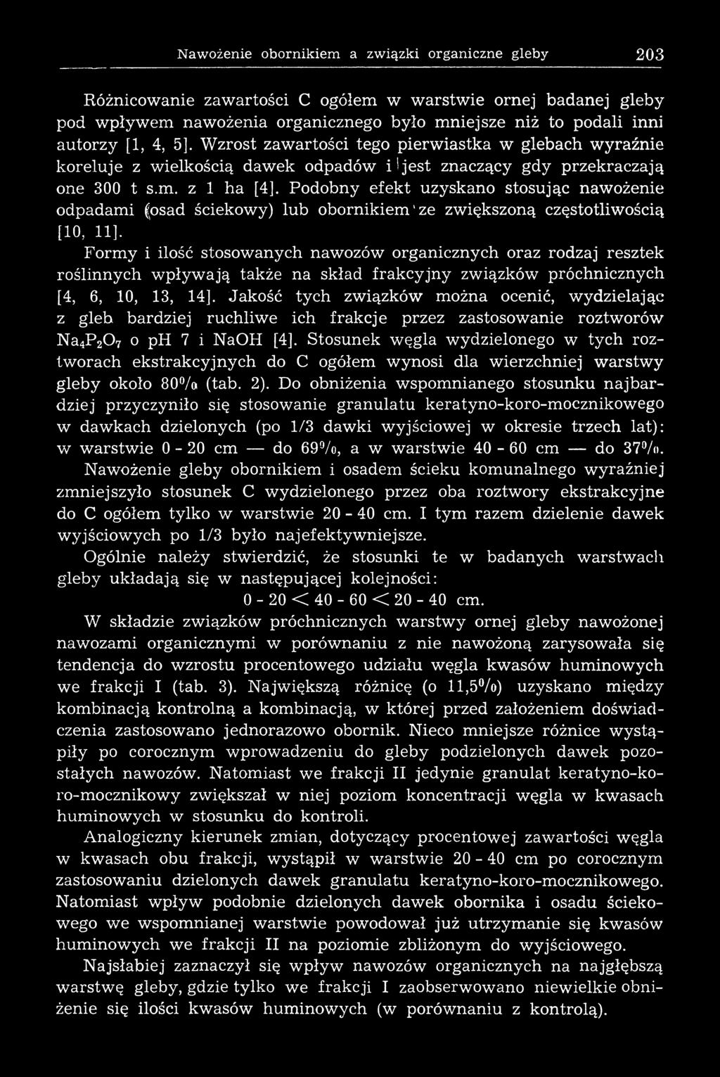 Podobny efekt uzyskano stosując nawożenie odpadami (osad ściekowy) lub obornikiem ' ze zwiększoną częstotliwością [10, 11].