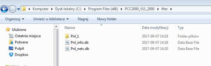 2.2 Eksport konfiguracji z centrali FP2000 Konfiguracja central FP2000 przechowywana jest w katalogu projektu zapisanego w programie konfiguracyjnym PCC2000 i powinna zawierać pliki Pnl_info.